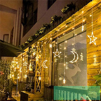 Holiday Curtain Wedding Lights 100LED String Strip ice bar lamp 8mode Garlands for PARTY FAIRY CHRISTMAS Star Moon 1